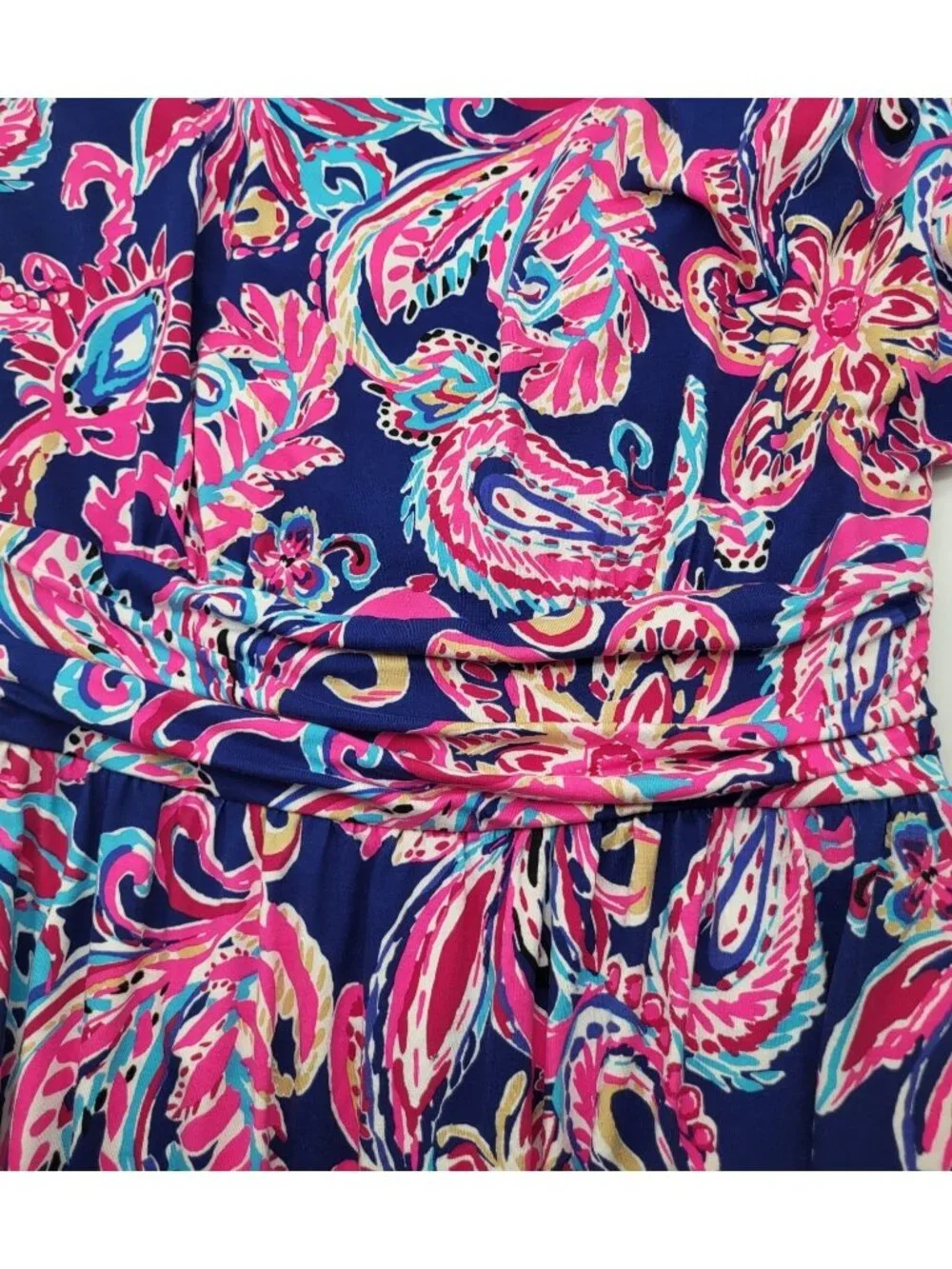Lilly Pulitzer Women's SZ M Parigi Boat Neck Romper Multi Flitting About - Picture 10 of 10